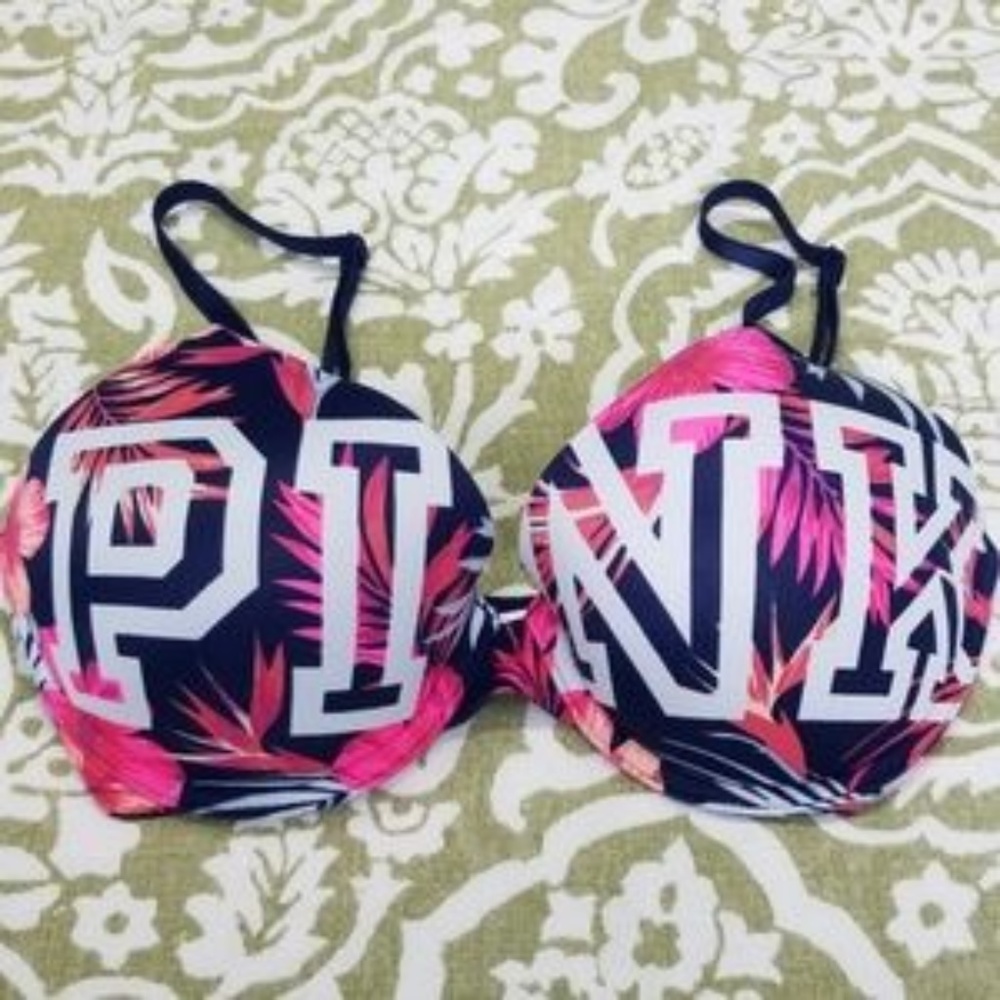PINK Bra Sz 32D Wear Everywhere Push Up Palm
